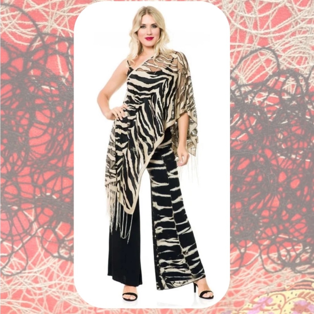 🏷️🆕🎉 black leopard print fringe 7-way scarf poncho shawl top dress